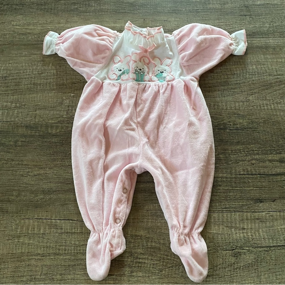 Vintage Carter’s Pink Terri Footie Pajama Sleeper for Baby Girl Size 3 months - Picture 13 of 13